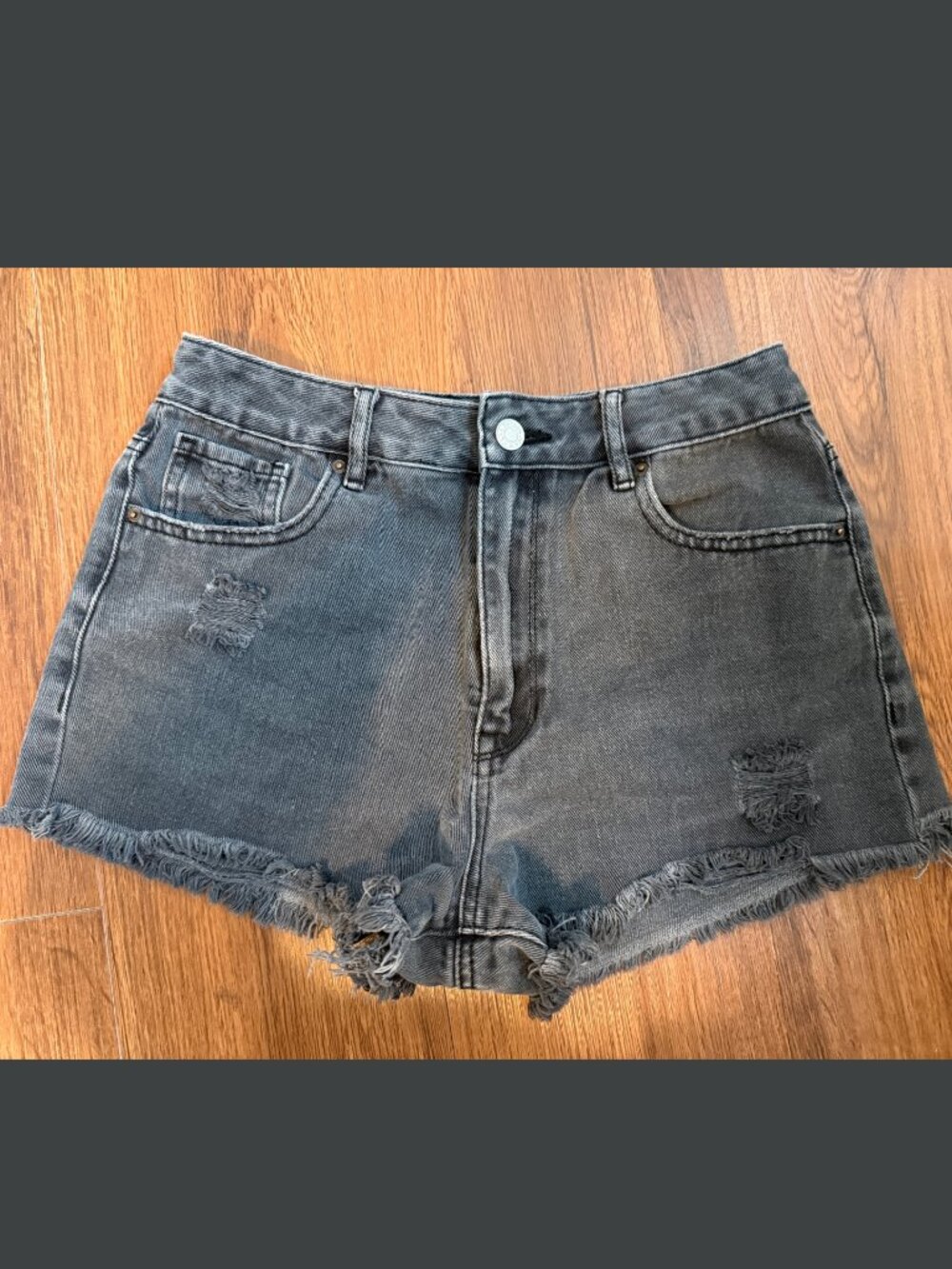 PacSun High-Rise Festival Black Denim Shorty Shorts